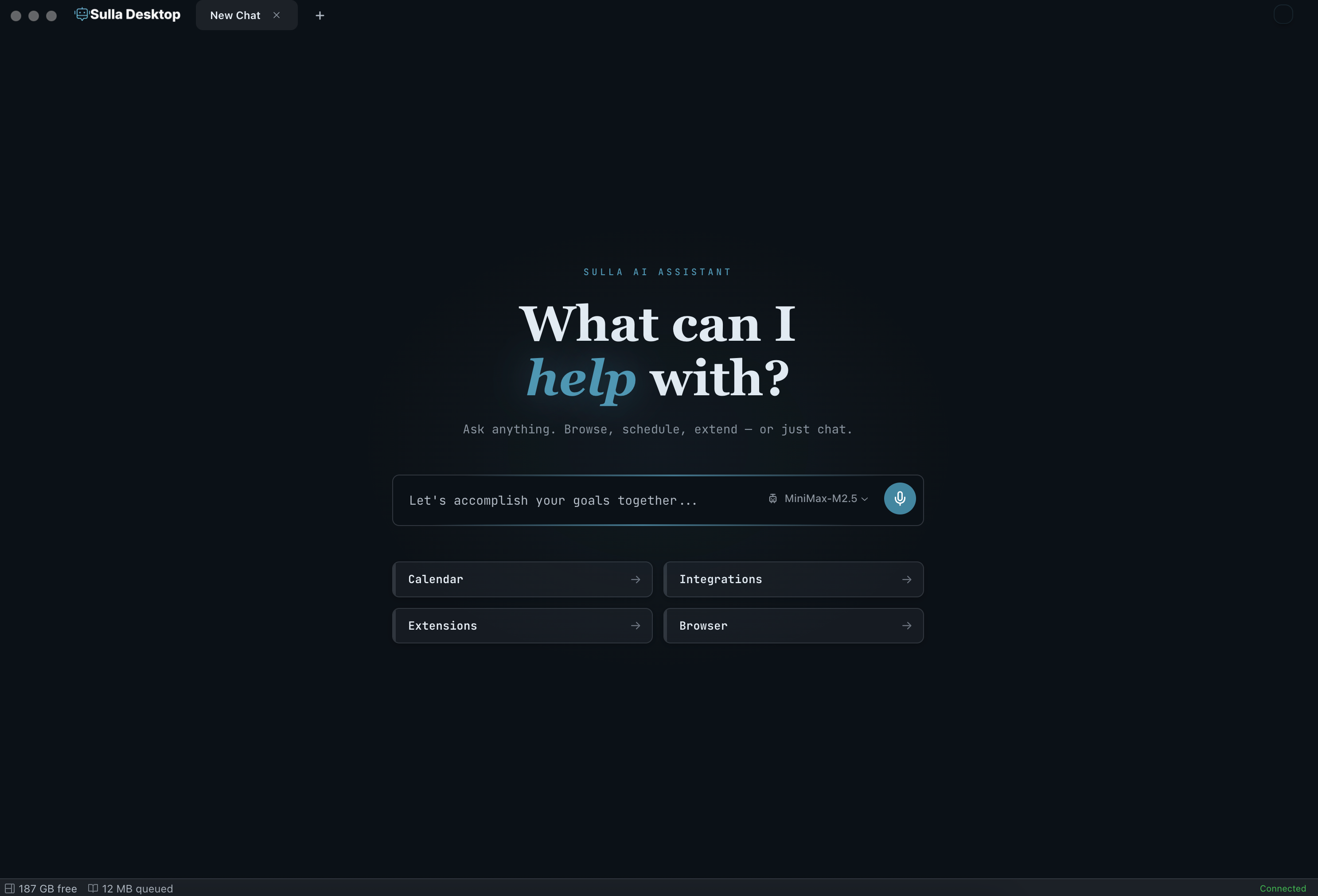 Sulla Desktop AI Assistant Interface